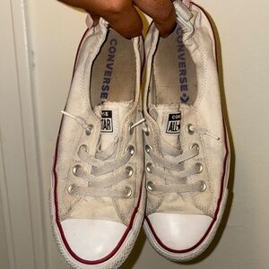 Converse Off-White Sneakers with Red Trim